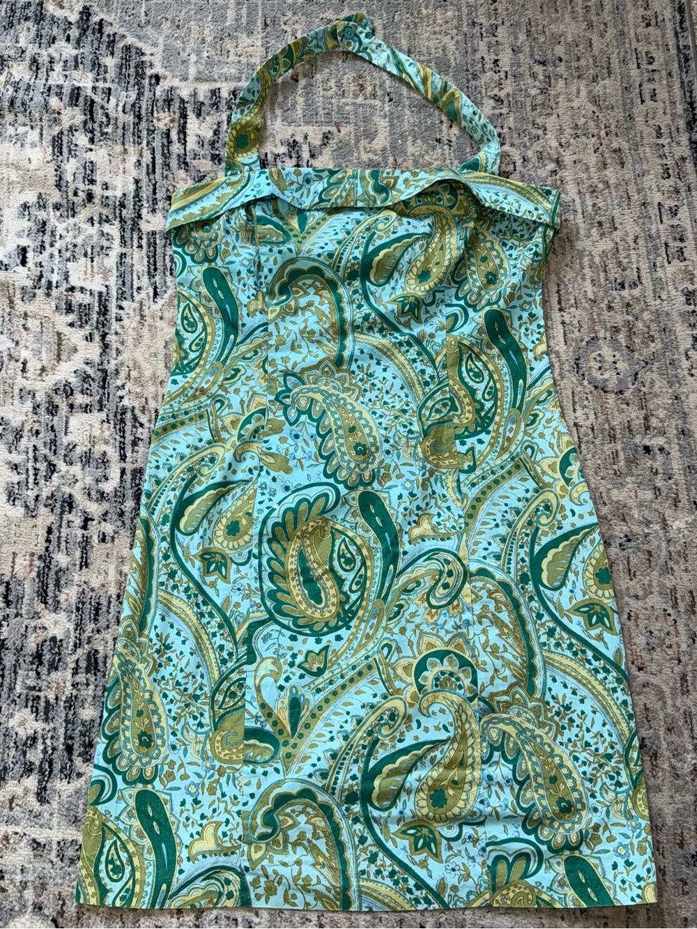 Vtg Alyn Paige New York Paisley Halter mini dress Large